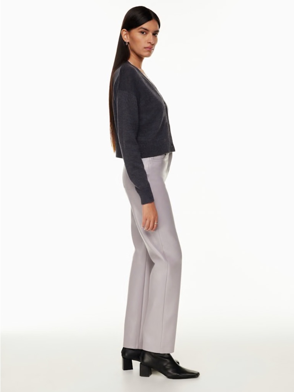 Aritzia Wilfred Melina Pant Vegan Leather High Rise Straight Leg - Picture 15 of 16